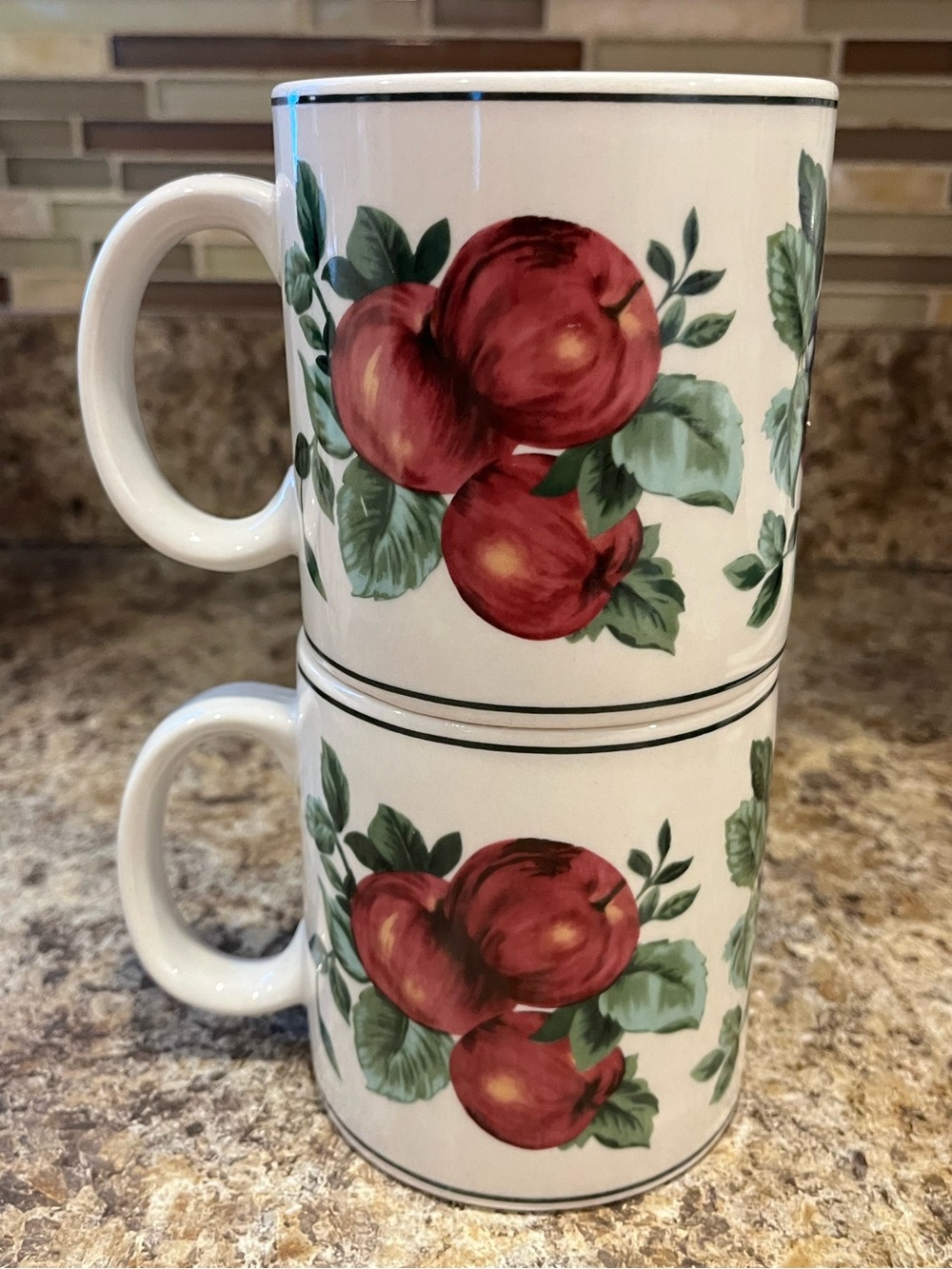 Sakura Sonoma Coffee Mugs Fruit Patterned 12 oz. set of 2 - Picture 10 of 12
